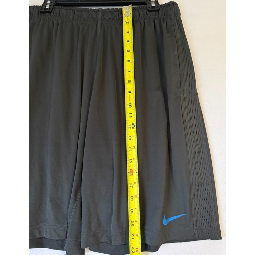 Nike Dri Fit Shorts Men L Gray Blue Vented Mesh Training Drawstring Breathable - Picture 5 of 16